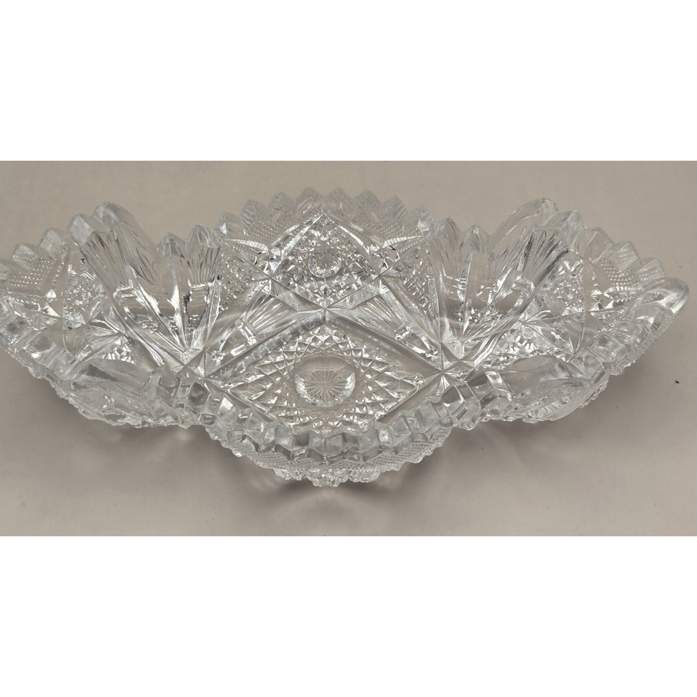 Vintage Serving Dishes Clear Cut Crystal Featuring Star Of David & Pinwheel B#27 - Picture 7 of 15